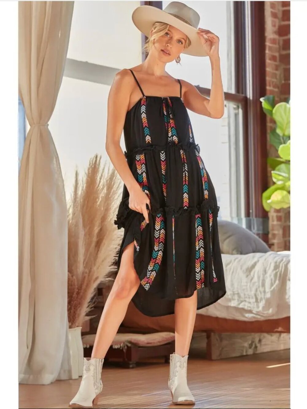 New! Savanna Jane 'The Emilia' Embroidered Dress in Black Women's Size 1X